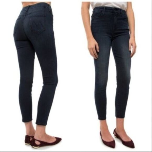 MOTHER Denim - Mother High Waisted Looker Crop My Wildest Ride Wash Jeans